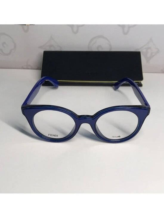 New Authentic Fendi FF0198/F PJP Blue Round Eyeglasses